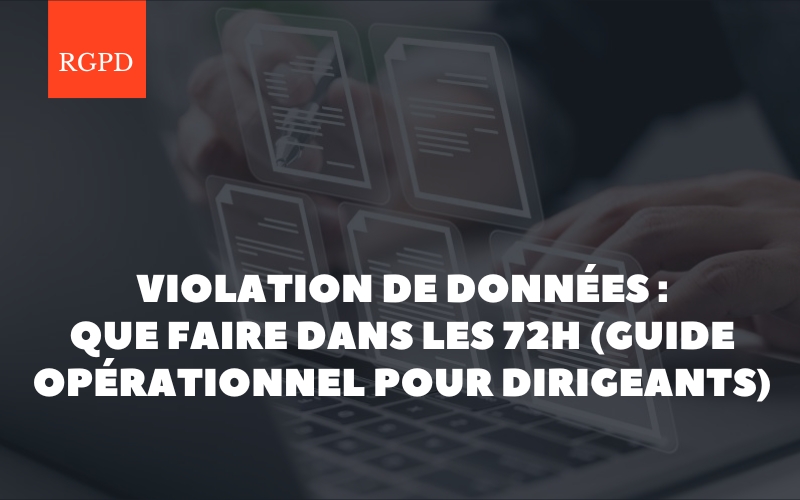 Violation de données : que faire dans les 72h ? Le guide opérationnel pour dirigeants